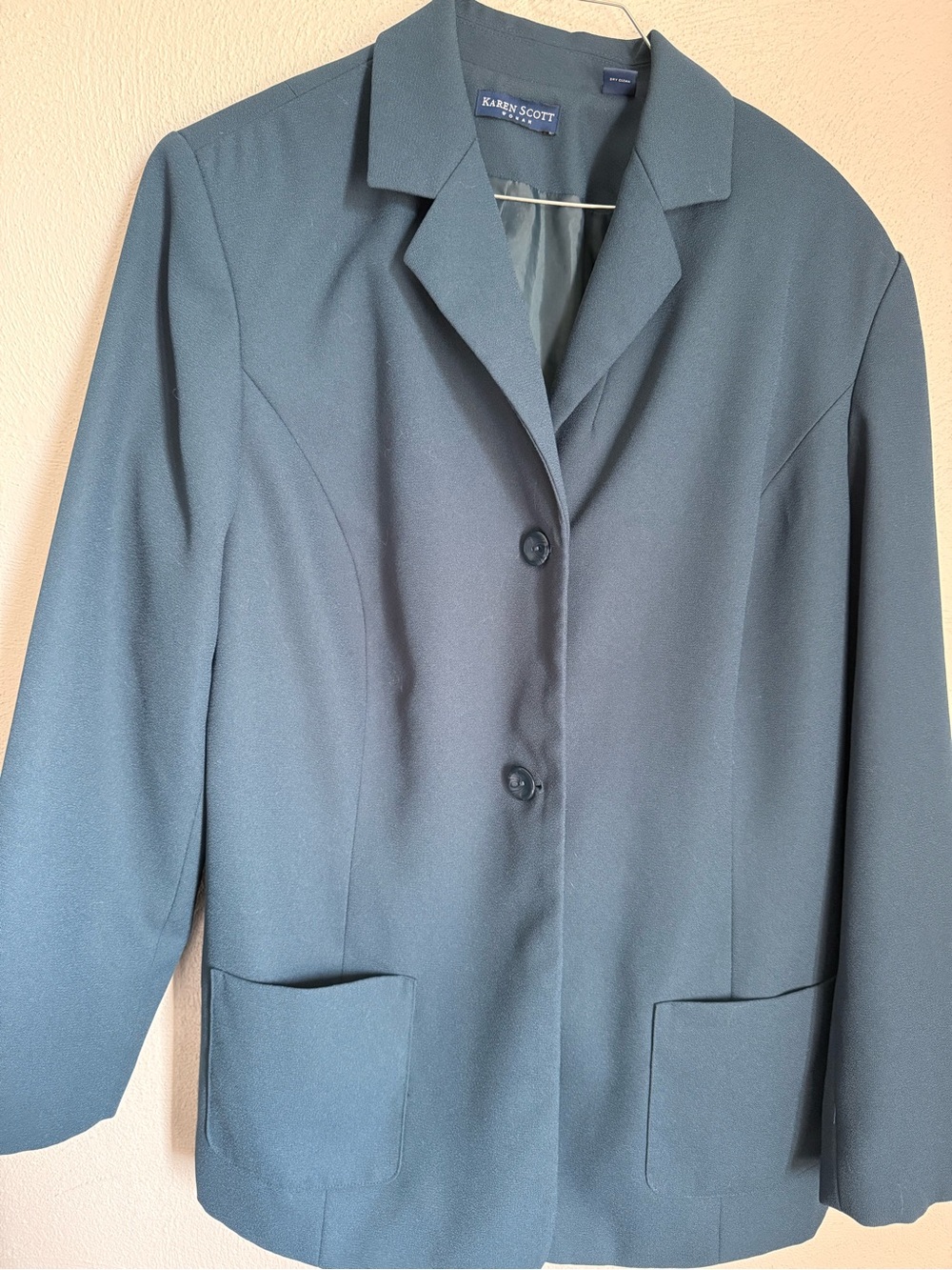 Karen Scott Teal-Blue Tailored Suit